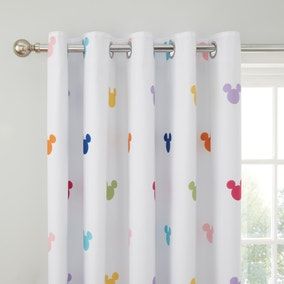 Mickey Mouse Bedroom, Dreamy Night, Disney Bedrooms, Colours Of The Rainbow, Mickey Mouse Design, Disney Rooms, Eyelet Curtains, Mickey Mouse Head, Kids Curtains