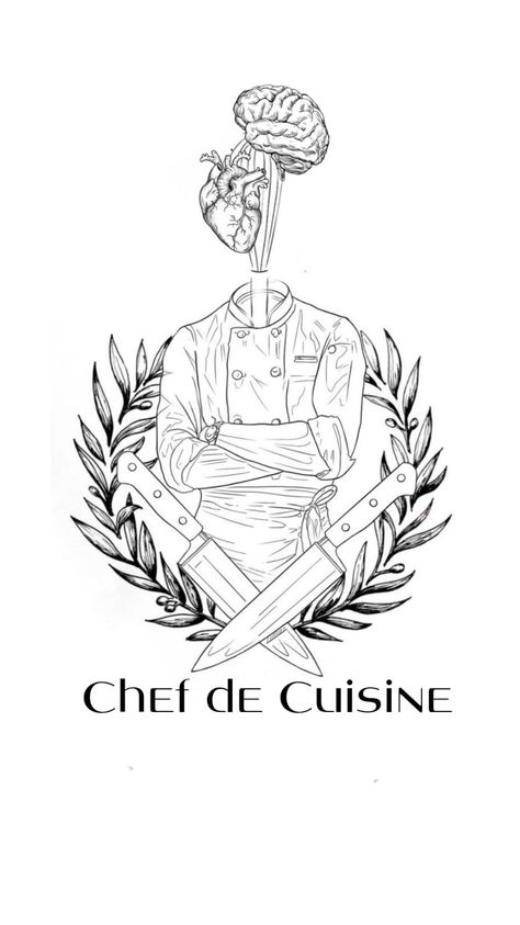 Minimalist Chef Tattoo, Chef Art Drawing, Chef Tatoos Culinary Tattoos, Chef Tattoo Ideas For Men, Cooking Tattoo Ideas, Chef Knife Tattoo, Alien Iphone Wallpaper, Cooking Tattoo, Culinary Tattoos