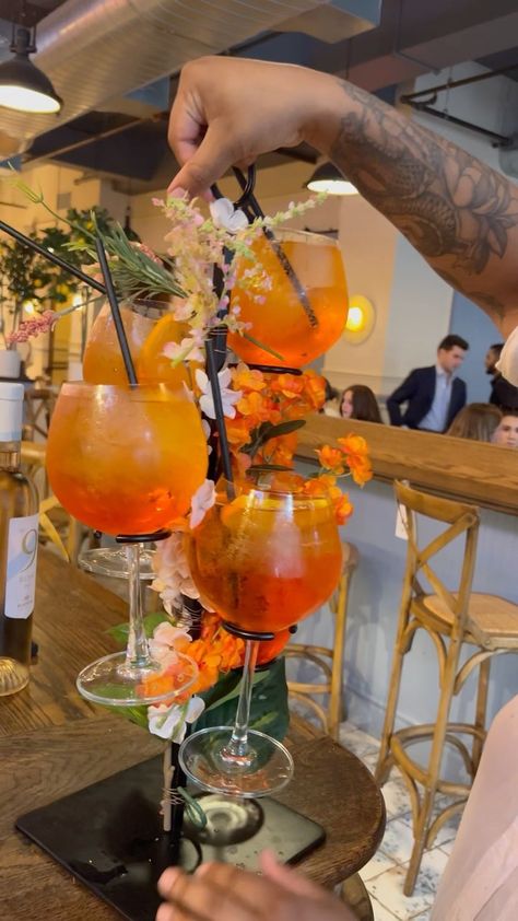 Build Your Own Spritz Bar, Diy Aperol Spritz Bar, Spritz Bar Sign, Aperol Spritz Tower, Aperol Spritz Mock Tail, Drink Tower, 21 Diner, Spirit Drink, At Noon