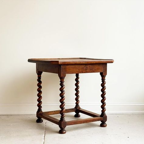 Farmstead Kitchen, Cottage Side Table, Barley Twist Table, Side Table Antique, Walnut Side Table, Modern Southwestern, Walnut Side Tables, Vintage Side Table, Interior Room