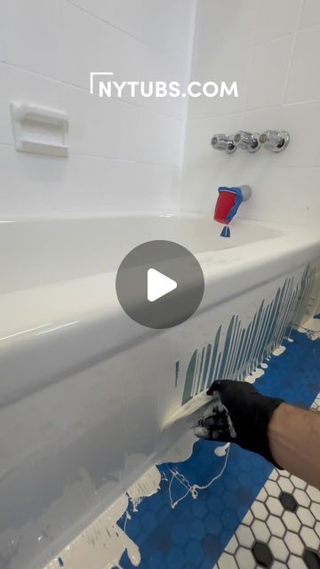 New York Tubs on Instagram: "Transform your old, worn-out bathtub into a stunning centerpiece with our liquid acrylic reglazing service in New York! ✨

Unlike traditional refinishing methods, our liquid acrylic coating is non-toxic, odorless, and dries quickly, giving you a durable, glossy finish that lasts for years. Whether your tub is chipped, stained, or simply outdated, our process restores it to look brand new—without the hassle of a full replacement.

Say goodbye to peeling and chipping! Book your reglazing today and enjoy a sleek, modern tub in no time. 🛁✨

#BathtubReglazing #LiquidAcrylic #NYC #TubTransformation #BathtubRefinishing #HomeRenovation #NewYorkTubs
https://nytubs.com" Blue Bathtub Bathroom Ideas, Reglazing Bathtub, Tub Surround Ideas, Blue Bathtub, Bathtub Liners, Reglaze Bathtub, Plastic Bathtub, Old Bathtub, Modern Tub