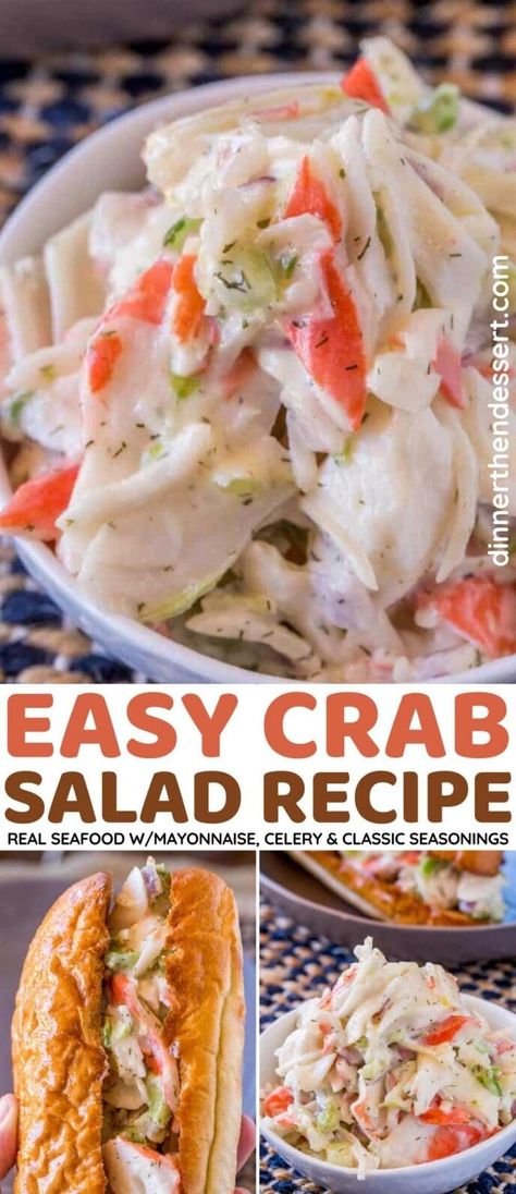 Crab Meat Salad Recipe, Easy Crab Salad, Crab Salad Sandwich, Crab Meat Salad, Salad Calories, Crab Pasta, Crab Salad Recipe, Sea Food Salad Recipes, Crab Meat Recipes