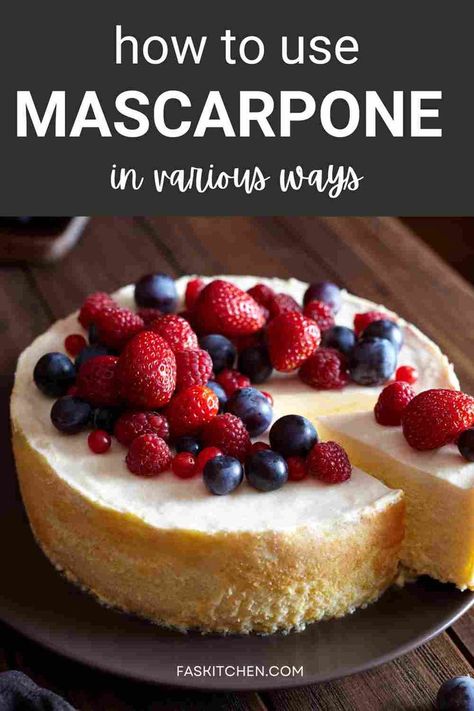 A Pinterest pin featuring a collage of mascarpone cheese and informative text. Learn about the nutrition, benefits, uses, and storage tips for mascarpone cheese. Perfect for food enthusiasts looking to enhance their cooking skills and explore new culinary ingredients. #MascarponeCheese #CheeseGuide #Foodie Recipes With Mascarpone Cheese, Marscapone Cheese, Mascarpone Recipes, Italian Cheese, Mascarpone Cheese, Creamy Cheese, Savoury Dishes, Cheese Recipes, Cheesecake Recipes