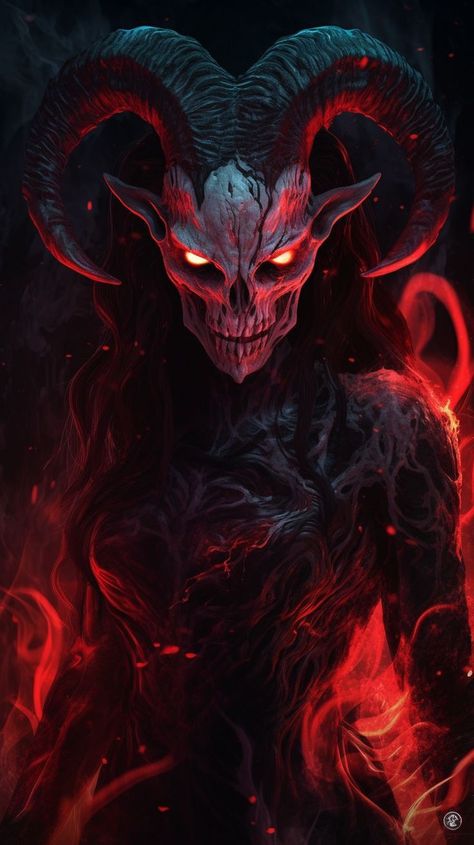 Fantasy Evil Creature, Dark Demon Art, Demon Monster Art, Fantasy Demon Art, Nonhuman Character, Demon Art Dark, Demon Character Art, Demons Wallpaper, Demon Dnd