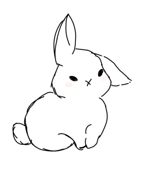 Easy Small Drawings, Easy Bunny Drawing, Animal Sketches Easy, Cat And Dog Tattoo, Bunny Sketches, Quick Sketches, Trendy Rings, Bunny Drawing, Cute Small Animals