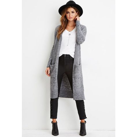 Long Gray Cardigan, Cardigan Outfit, Simple Wardrobe, Paris Mode, Summer Work Outfits, Gray Cardigan, Cardigan Outfits, Cardigan Long, Outfits With Hats