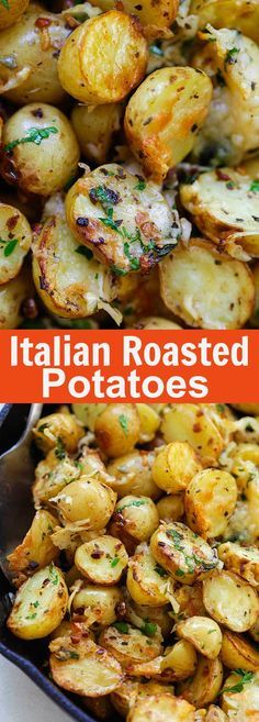 Italian Roasted Potatoes, Cheesy Food, Sommer Mad, Potatoes Roasted, Italian Roast, Food Italian, Salad Pasta, God Mat, Side Recipes