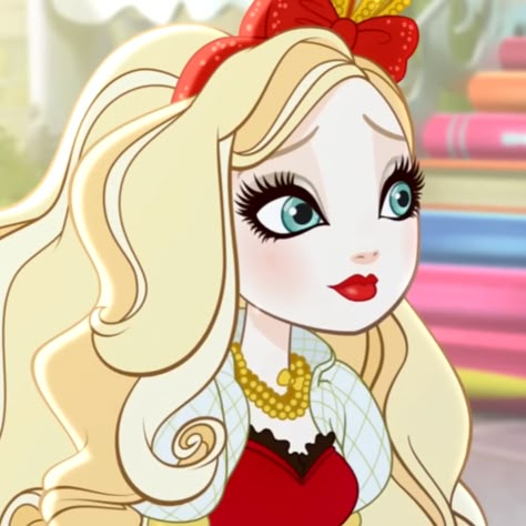 ever after high icon, ever after high pfp, eah, apple white icon, apple white pfp Apple White Icon, Apple White Ever After High, Ever After High Pfp, Aesthetic Icons Pfp, Blue Eyes And Blonde Hair, Ever After High Apple White, Queer Characters, Eah Icons, Ever After High Characters