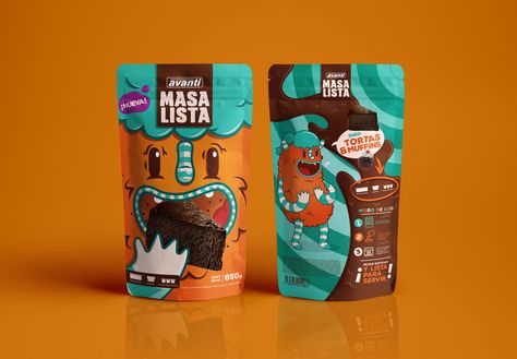 Masa Lista Cake Batter is Bringing a Whole Lot of Adorable — The Dieline | Packaging & Branding Design & Innovation News Package Box Design, Cake Packaging Design, Snack Packaging Design, Kids Package Design, Pouch Packaging Design, Dieline Packaging, Chip Packaging, Kids Packaging, Packaging Snack