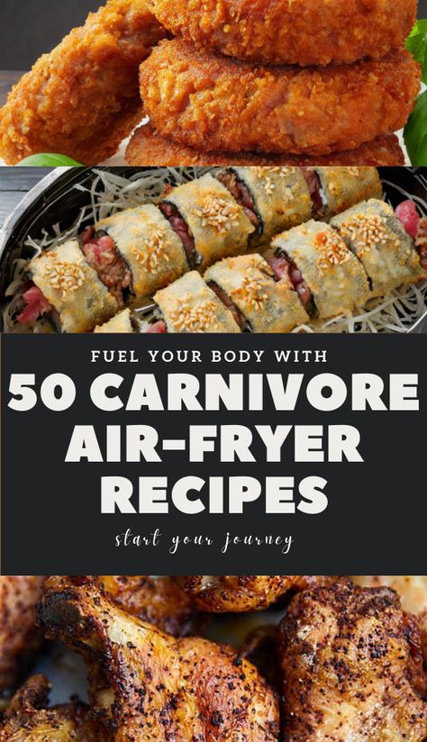 Craving quick and delicious meals that fit perfectly with the carnivore lifestyle? Discover 50 Carnivore Air Fryer Recipes to satisfy your appetite without the hassle. From juicy steaks to crispy pork belly and savory chicken, these easy, no-carb recipes make the most of your air fryer for perfectly cooked meals every time. Perfect for beginners and carnivore veterans alike, these recipes save you time while keeping you fully on track with your diet goals! #carnivorediet #carnivoreairfryer Airfryer Carnivore Recipes, Carnivore Stuffed Chicken, Carnivore Chicken Salad Recipe, Carnivore Airfryer Recipes, How Much To Eat On Carnivore Diet, Meals For Carnivore Diet, Carnivore Snacks For Party, Carnivore Shredded Chicken Recipes, Air Fryer Carnivore