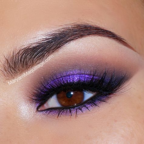 Machiaj Smokey Eyes, Sultry Eyes, Purple Eyeshadow Looks, Cheer Makeup, Purple Makeup Looks, Make Up Designs, Nye Makeup, Purple Smokey Eye, Drag Make-up