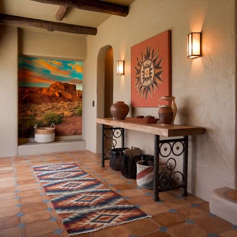 Southwestern-Style House 💖💖💖 Western Spanish House, Modern Adobe House Exterior, Texas Style Decor, Adobe House Exterior, Modern Adobe House, Santa Fe Decor, Modern Adobe, Southwest Style Home, Room Diys