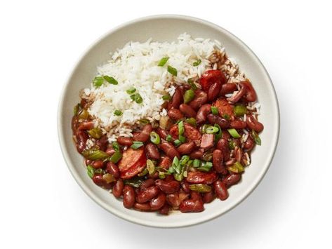 Louisiana Red Beans and Rice Recipe from Food Network Magazine - March 2019 Red Beans And Rice Recipe, Red Peas, Red Beans N Rice Recipe, Red Beans And Rice, Sage Sausage, Easy Rice, Rice And Beans, Easy Rice Recipes, Easy Meal Ideas