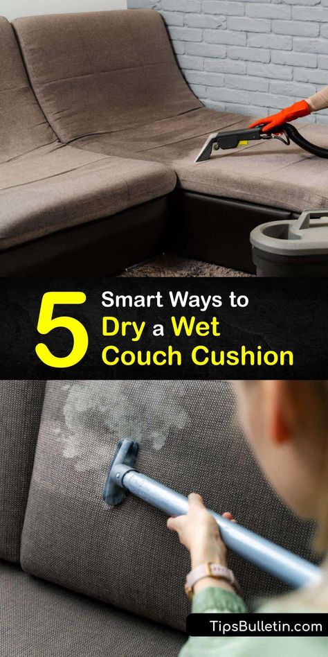 Unless you opt for dry cleaning, you must dry your clean couch cushions after washing out a stain. Machine wash couch cushion covers and clean the foam cushion with dish soap or steam cleaning. Dry the sofa cushion with towels or a shop vac before refitting the cushion cover. #dry #couch #cushion Washing Couch Cushions, Clean Couch Cushions, Outdoor Couch Cushions, Diy Household Cleaners, Clean Patio, Clean Couch, Shop Vacuum, Diy Cleaning Solution, Couch Cushion Covers