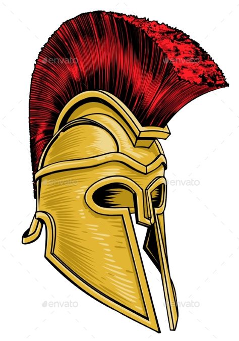 Ancient Greek Trojan Spartan Gladiator Helmet - Vector EPS Spartan Gladiator, Sparta Helmet, Gladiator Warrior, Greek Gladiator, Helmet Vector, Inktober Ideas, Helmet Drawing, Greek Helmet, Roman Helmet