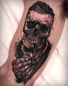 Mi locura Skull Tattoos For Men, Tattoos Masculinas, Disney Tattoo, Diy Tattoo, Tattoo Feminina, Dark Tattoo, Design Tattoo, Tattoo Sleeve Men, Skull Tattoos