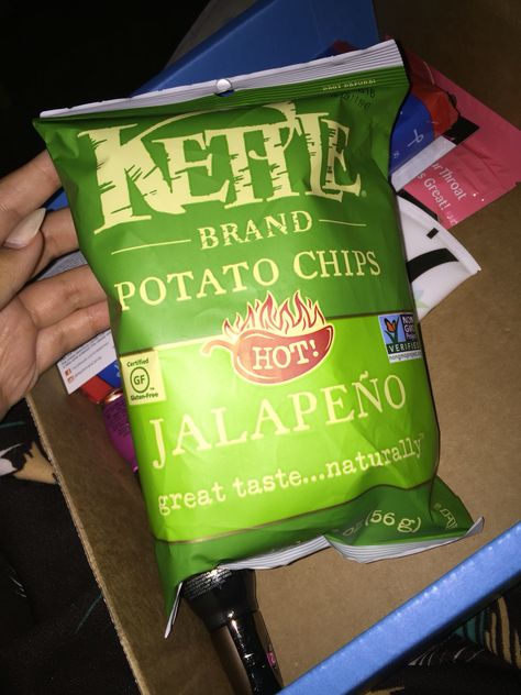 Kettle brand jalapeño chips. Jalapeño Chips, Jalapeno Chips, Kettle Chips, College Meals, Potato Chips, Chips, Quick Saves, Potato Crisps