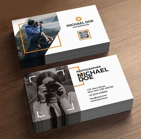 Photographer Business Cards Template Design Cart Visit Design, Business Card Photographer, Desain Merek, Business Cards Template, Photography Business Cards Template, Photographer Business Card Template, Business Cards Layout, Photographer Business, Photographer Business Cards