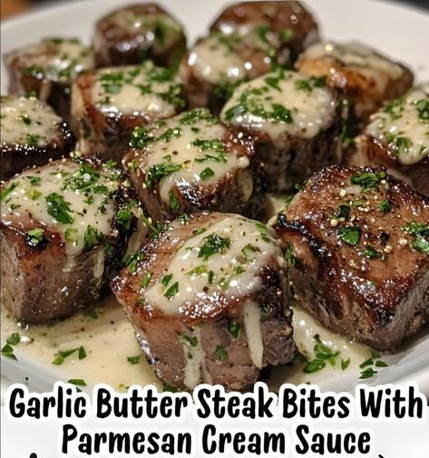 Parmesan Steak Bites, Garlic Parmesan Steak, Parmesan Steak, Garlic Butter Steak Bites, Butter Steak Bites, Buttery Mashed Potatoes, Homemade Cajun Seasoning, Pan Seared Steak, Butter Steak