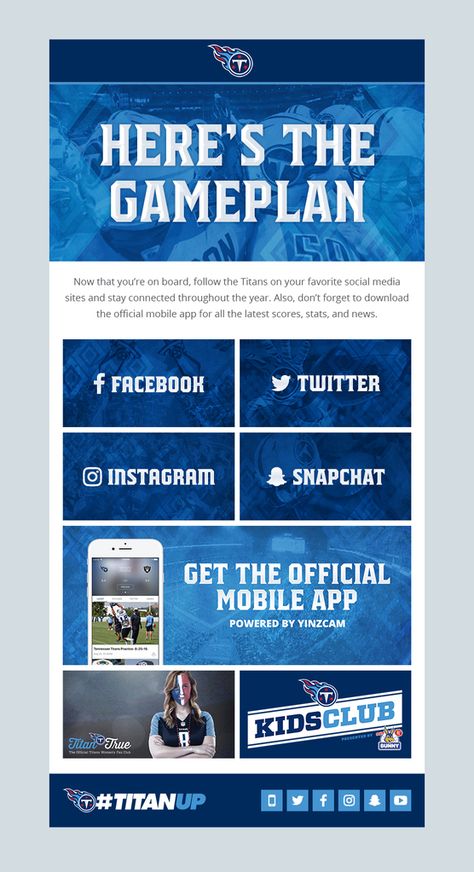 Sports, Football, NFL, Titans, Welcome Series Nfl Titans, Email Marketing Examples, Email Layout, Ad Sports, Sports Advertising, Football Tailgate, Sports Marketing, Football Nfl, Sports Football