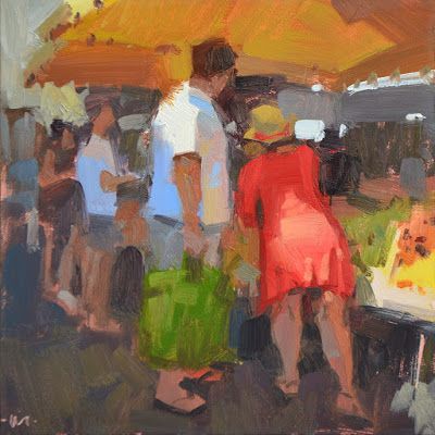 Carol Marine's Painting a Day Carol Marine, Marine Paint, Market Scene, Applique Art, Marine Painting, Fruit Picking, Fine Art Painting Oil, Figurative Artwork, Painting People