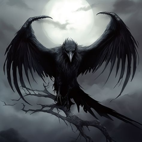 Raven Bird Aesthetic, Crow Digital Art, Crow Fantasy Art, Crow Art Dark, Raven Fantasy Art, Raven Art Dark, Raven Character Design, Crow Monster, Shadow Raven