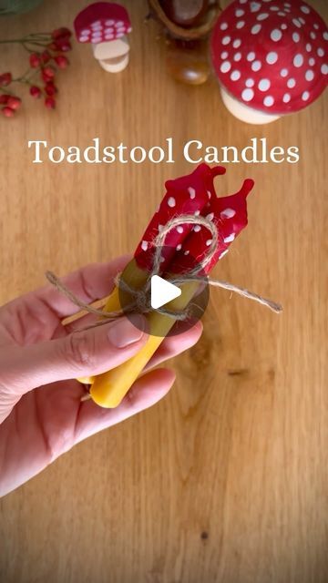 Franziska Shelton // Arts & Crafts on Instagram: "🍄 DIY Toadstool Candles 🍄 

Remember the apple luminary I shared the other day?! Yes? Great 😃. If not, check out my Apple Luminary reel from the other day. I promise you, it’s worth a watch! Anyways… I still had all of that gorgeous red beeswax left over and decided to make a couple of adorable toadstool candles to give away throughout the fall season 🤭.

This is such an awesome DIY, because it only requires very few materials, is quick, easy, and such an eye catcher. I hope you will try making some for yourself!" Diy Toadstool, Instagram Diy, I Promise You, Beeswax Candles, Fall Season, I Promise, Quick Easy, The Fall, Fun Diys