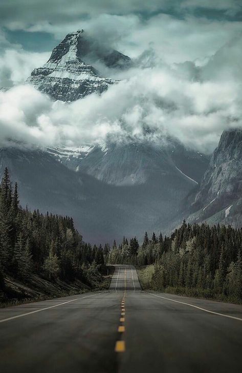 Banff Alberta Canada, Icefields Parkway, Road Photography, Banff Alberta, Beautiful Roads, Scenic Roads, Road Trip Fun, Alberta Canada, Nature Aesthetic