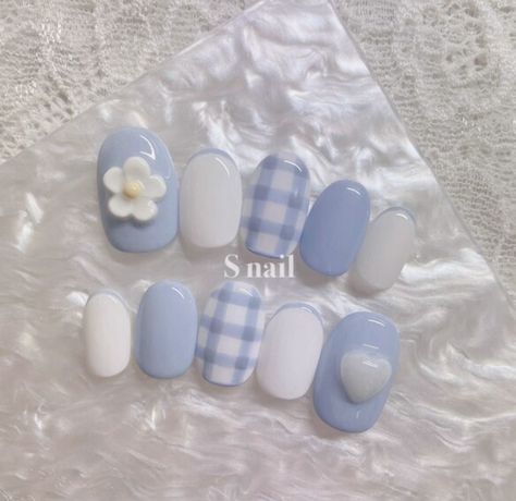 Korea Nail, Fake Nails Designs, Elegant Nail Art, Cute Simple Nails, Beauty Nails Design, Plaid Nails, Cute Nail Art Designs, Simple Gel Nails, Blush Nails