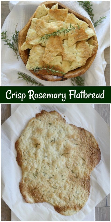 Crisp Rosemary Flatbread recipe from RecipeGirl.com #easy #homemade #crisp #rosemary #flatbread #recipe #RecipeGirl Crisp Rosemary Flatbread, Rosemary Flatbread Recipes, Simple Cracker Recipe, Homemade Crisps, Rosemary Flatbread, Flatbread Crackers, Vienna Bread, Greek Meze, Warm Appetizers