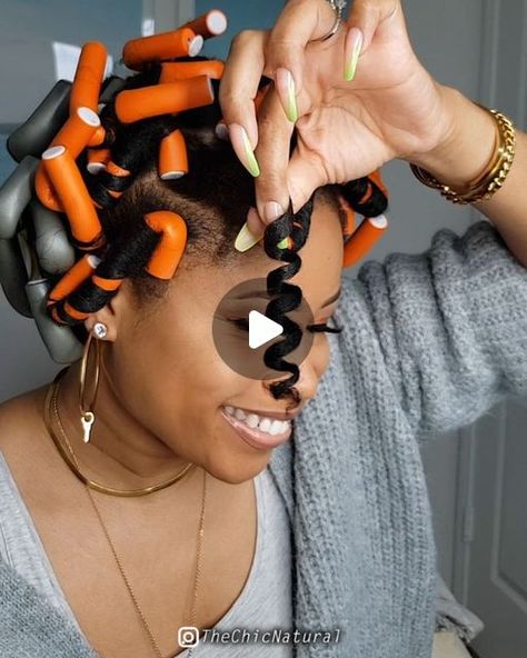 Rod Sets Short Natural Hair, Flexi Rods Updo On Natural Hair, Rod Natural Hair Styles, Natural Hair Homecoming Hairstyles, Natural Hair Curly Styles Flexi Rods, Rod Set On Relaxed Hair Medium Length, Rod Roller Set Natural Hair, Flexi Rod On Natural Hair, Rodding Natural Hair Roller Set