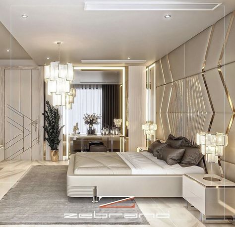 White Gold Bedroom, Tattoo Modern, Luxe Bedroom, Luxury Room Bedroom, Bedroom Interior Design Luxury, Modern Luxury Bedroom, Modern Bedroom Interior, Luxury Bedroom Master, Modern Bedroom Decor