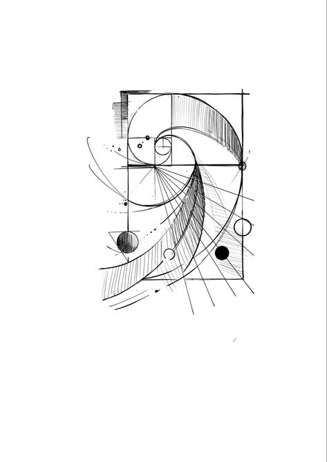 Fibonacci Art Drawing Golden Ratio, Golden Ratio Art Drawing, Fibonacci Art Drawing, Tattoo Golden Ratio, Chaos Theory Tattoo, Golden Ratio Drawing, Golden Ratio Tattoo, Fibonacci Art, Friday The 13th Tattoo