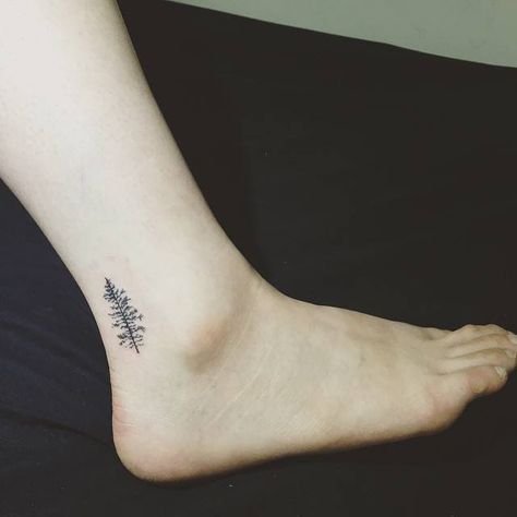 Pine tree tattoo on the ankle. Washington Tattoo, Tree Tattoo Ankle, Evergreen Tree Tattoo, Tree Tat, Tree Tattoo Meaning, Tattoo Son, Tattoo Ankle, Ankle Tat, Tattoo Tree