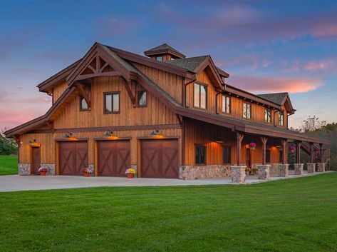 Michigan Garage Home - DC Structures Dc Structures, Prefab Garages, Barn With Living Quarters, Barn House Kits, Timber Stair, Silo House, Large Garage, Garage Guest House, Barn Kits