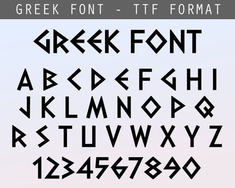 Greek Font Alphabet, Greek Letters Font, Greek Numbers, Greek Vibes, Travel Fonts, Fraternity Letters, Greek Font, Bubble Letter Fonts, Silhouette Fonts