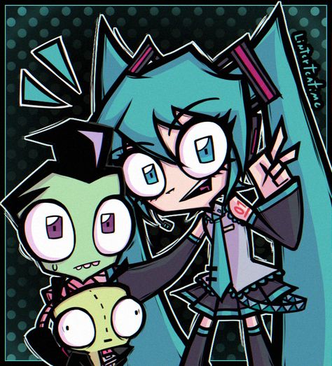 Scene Emo Art, Scene Kid Art, Jhonen Vasquez, Zim Gir, Invader Zim Characters, Scene Drawing, Emo Art, Scene Art, The Painter