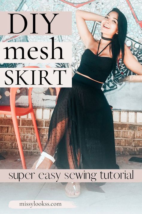 DIY skirt sewing tutorial Mesh Skirt Outfit Ideas, Square Circle Skirt, Diy Coverup, Mesh Skirt Outfit, Circle Skirt Tutorial, Handkerchief Hem Skirt, Easy Diy Clothes, Losing My Mind, Diy Fashion Projects