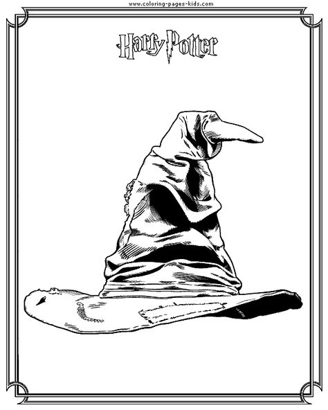 Harry Potter Sorting Hat Coloring Page Harry Potter Clip Art, Harry Potter Weihnachten, Harry Potter Sleeve, Harry Potter Christmas Gifts, Harry Potter Hat, Harry Potter Sketch, Harry Potter Coloring Pages, Harry Potter Printables Free, Harry Potter Colors