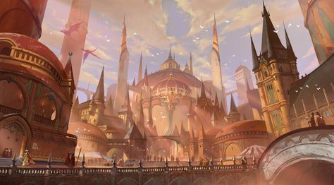 fantasy royal palace, Byung Cheol (FEBUD) on ArtStation at https://www.artstation.com/artwork/mbWG1 Fantasy Art Landscape, Japanese Palace, Kingdom City, Royal Castles, Level Design, Fantasy City, Fantasy Castle, Fantasy Setting, Fantasy Places