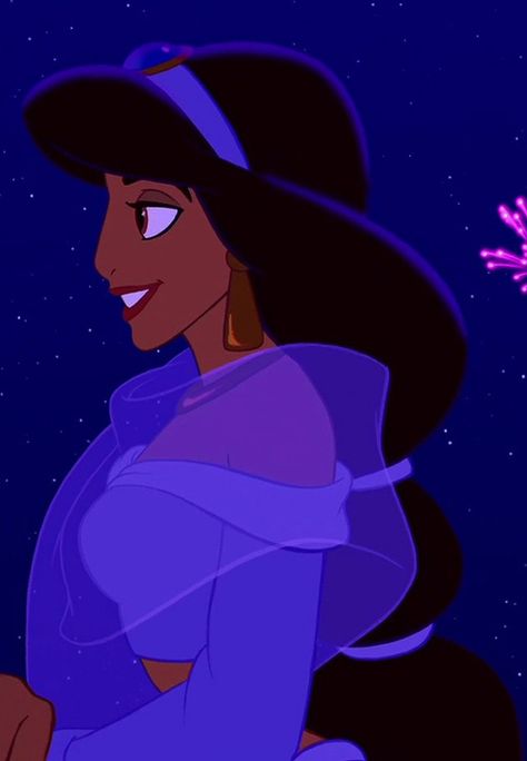 Favorite outfit: Jasmine's purple outfit #disneychallenge Princess Jasmine Outfit, Aquiline Nose, Jasmine Outfit, Princess Fan Art, Disney Movie Art, Light Brown Skin, Disney Jasmine, Disney Princess Fan Art, Aladdin And Jasmine