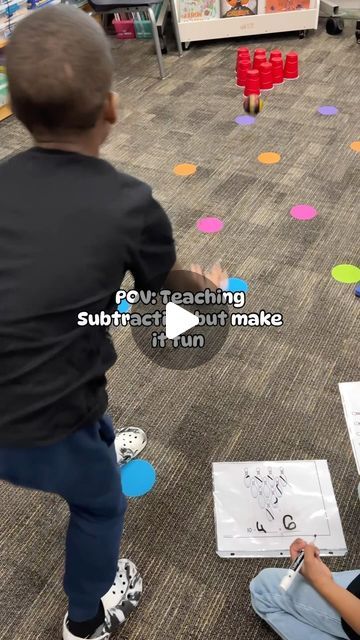 Hanna 🖤 Elementary Teacher on Instagram: "🎳 Some subtraction action today with bowling! 

Seriously one of my favorite activities (and theirs) for subtraction! This can also be with smaller numbers (less cups) to practice decomposing smaller numbers too!

#mathideas  #activitiesforkids #iteach #firstgrade #mathteacher #math #educator #makelearningfun #handsonlearning #playtolearn #elementary #elementaryteacher #firstgradeteacher" Subtraction Activities Grade 1, Subtraction Games Kindergarten, Subtraction Kindergarten, Subtraction Games, Kindergarten Math Games, Subtraction Activities, Fun Math Activities, Children Learning, Teacher Things