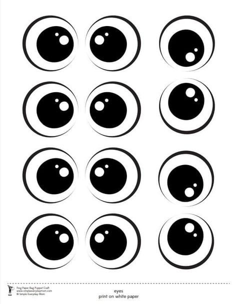 Printable Eyes For Crafts, Eyes Template, Eyes For Crafts, Eye Template, Eyes Printable, Eyes Craft, School Kids Crafts, Preschool Art Projects, Preschool Activities Toddler