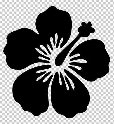 Hawaiian Flower Clipart, Hibiscus Flower Silhouette, Flower Silhouette Stencil, Hibiscus Svg, Flowers Silhouette, Flower Black And White, Clipart Animals, Hawaiian Hibiscus, Flower Silhouette