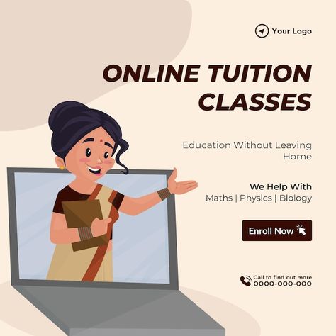 Banner design of online tuition classes ... | Premium Vector #Freepik #vector #teacher #school-teacher #teacher-teaching #teacher-cartoon Online Tuition Classes Poster, Tuition Classes Banner, Home Tuition Poster, Tuition Poster Design, Online Classes Poster, Past Memories Quotes, Tuition Banner, Tuition Advertisement, Tuition Flyer