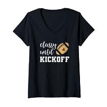 Football Shirt Women, Classy Until Kickoff, Funny Football Shirts, Football Apparel, Funny Football, Mom Support, Football Gift, Football Lovers, Football Funny