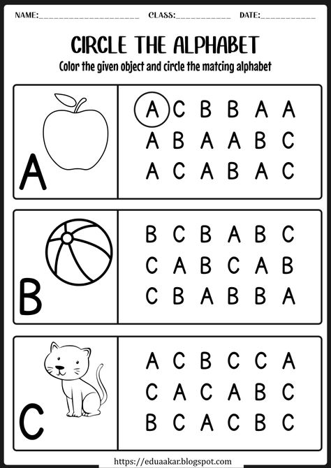 Alphabet Letters Worksheet, Circle The Correct Alphabet Worksheet, Letter Abc Worksheet, Alphabet Worksheets For Nursery, English Alphabets Worksheet, Alfabet Worksheet, Nursery Alphabet Worksheet, Letter A Recognition Worksheet, Worksheet Abc Preschool