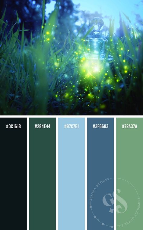 Enchanted Fairies Inspired Colour Palette | Lime Green & Midnight Blue | Fairy Lantern Last Of Us Color Palette, Enchanted Forest Color Scheme, Green Blue Colour Scheme, Blue And Green Palette Colour Schemes, Enchanted Fairy Aesthetic, Enchanted Forest Theme Color Palette, Fantasy Color Pallete, Dungeons And Dragons Color Palette, Forest Green And Blue Color Palettes