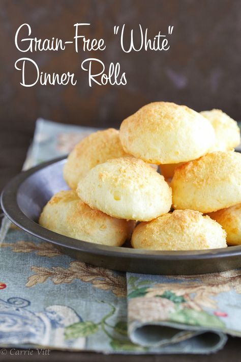 Grain-Free "White" Dinner Rolls Grain Free Dinner, Gluten Free Rolls, Grain Free Bread, Paleo Bread, White Dinner, Grain Free Recipes, Gluten Free Bread, Wheat Free, Dinner Rolls