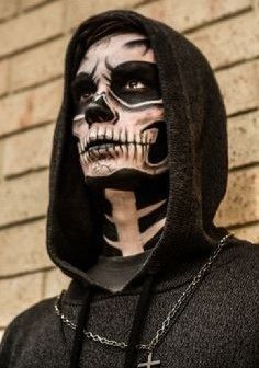 makeup Mens Halloween Makeup, Men Makeup, Halloween Makeup Sugar Skull, Fantasy Make-up, Skull Face Paint, Halloween Make-up Looks, Halloweenský Makeup, Skeleton Makeup, Cool Halloween Makeup